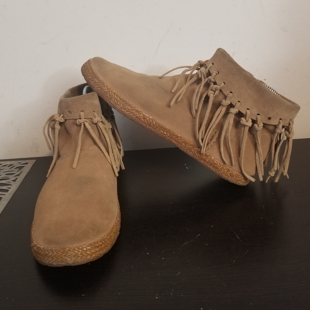 Ugg Australia Shenendoah Chestnut Fringe Ankle Boots Womens 7.5